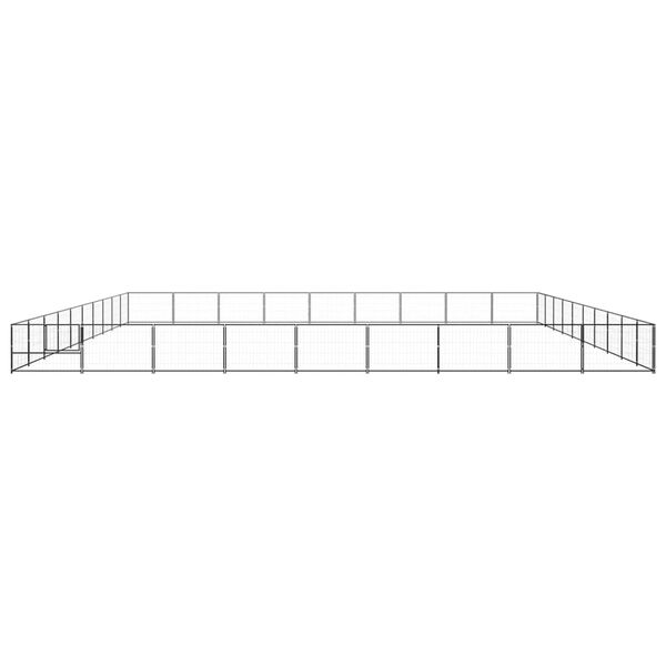 vidaXL fekete acél kutyakennel 90 m²