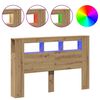 vidaXL k&eacute;zműves t&ouml;lgysz&iacute;nű szerelt fa LED-es fejt&aacute;mla 160x18,5x103,5cm