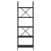vidaXL K&ouml;nyvespolc Fekete t&ouml;lgy 60 x 30 x 183 cm Faanyag