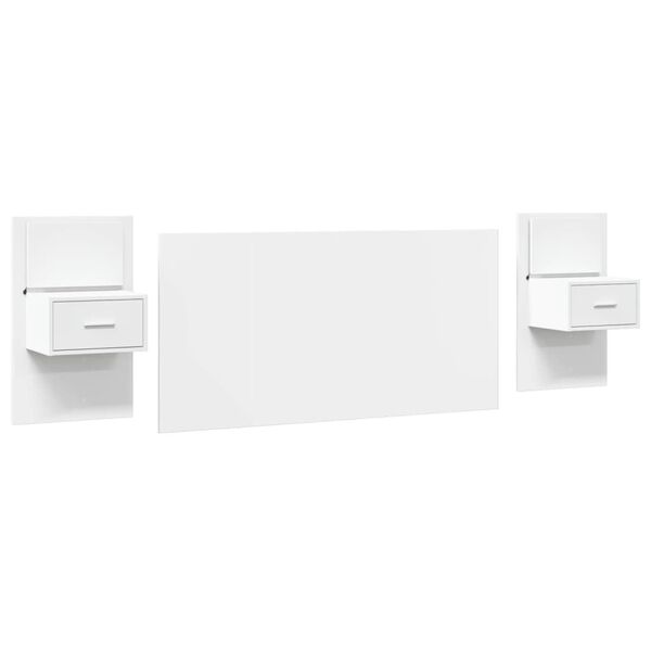 vidaXL feh&eacute;r szerelt fa &aacute;gyfejt&aacute;mla szekr&eacute;nyekkel 160 cm