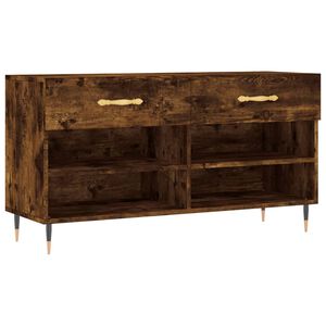 vidaXL f&uuml;st&ouml;s t&ouml;lgy sz&iacute;nű szerelt fa cipőpolc 102x35x55 cm