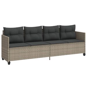 vidaXL vil&aacute;gossz&uuml;rke polyrattan napoz&oacute;&aacute;gy p&aacute;rn&aacute;val