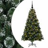 vidaXL Mű kar&aacute;csonyfa g&ouml;mb&ouml;kkel 120 cm 150 LED Meleg feh&eacute;r PVC &eacute;s f&eacute;m