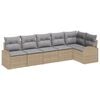 vidaXL Kerti Kanap&eacute; Szett p&aacute;rn&aacute;val 6 pcs B&eacute;zs Poli rattan