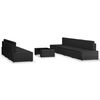 vidaXL 8 r&eacute;szes fekete polyrattan kerti &uuml;lőgarnit&uacute;ra