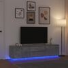 vidaXL betonsz&uuml;rke TV-szekr&eacute;ny LED l&aacute;mp&aacute;kkal 193,5x41x50 cm