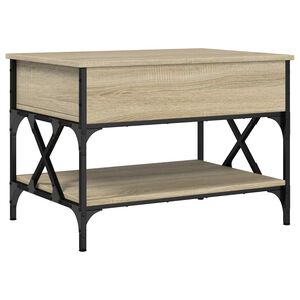 vidaXL sonoma t&ouml;lgy szerelt fa &eacute;s f&eacute;m doh&aacute;nyz&oacute;asztal 70 x 50 x 50 cm