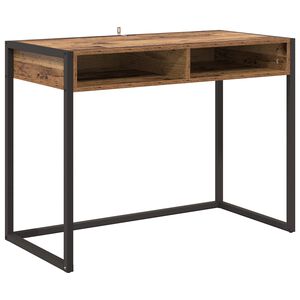 vidaXL Asztal t&aacute;rol&oacute;val &Ouml;reg fa 100 x 50 x 75 cm Faanyag