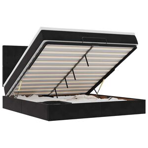 vidaXL Ottom&aacute;n &aacute;gykeret matracokkal fekete 160x200cm b&aacute;rsony