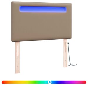 vidaXL LED &aacute;gyt&aacute;mla Cappuccino 90 cm Műbőr