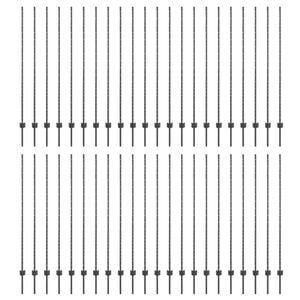 vidaXL Ker&iacute;t&eacute;soszlop 44 pcs Sz&uuml;rke 200 cm Ac&eacute;l