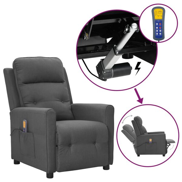 vidaXL vil&aacute;gossz&uuml;rke sz&ouml;vet fel&aacute;ll&aacute;st seg&iacute;tő massz&aacute;zsfotel