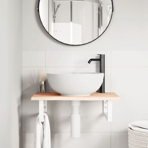 vidaXL ac&eacute;l &eacute;s t&ouml;m&ouml;r t&ouml;lgyfa falra szerelhető mosd&oacute;polc