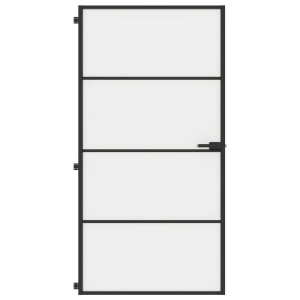 vidaXL fekete edzett &uuml;veg &eacute;s alum&iacute;nium belt&eacute;ri ajt&oacute; 102,5x201,5 cm