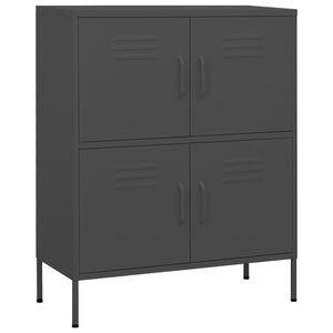vidaXL antracitsz&uuml;rke ac&eacute;l t&aacute;rol&oacute;szekr&eacute;ny 80 x 35 x 101,5 cm