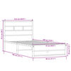 vidaXL sonoma tölgy színű fém ágykeret matrac nélkül 75 x 190 cm