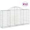 vidaXL 12 db &iacute;ves horganyzott vas gabion kos&aacute;r 200x30x100/120 cm