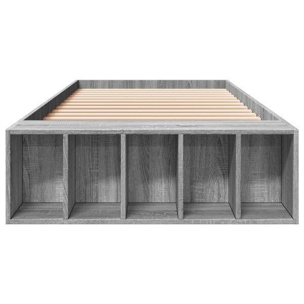 vidaXL sonoma tölgyszínű szerelt fa ágykeret 100 x 200 cm