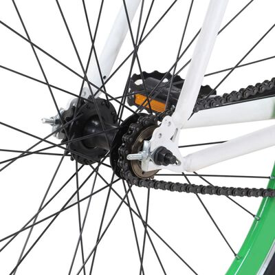 vidaXL fehér és zöld fix áttételes kerékpár 700c 51 cm