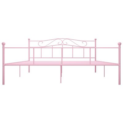 vidaXL rózsaszín fém ágykeret 180 x 200 cm