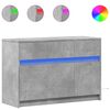 vidaXL betonsz&uuml;rke szerelt fa TV-szekr&eacute;ny LED-ekkel 91 x 34 x 61 cm
