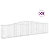 vidaXL 5 db íves horganyzott vas gabion kosár 400x30x80/100 cm