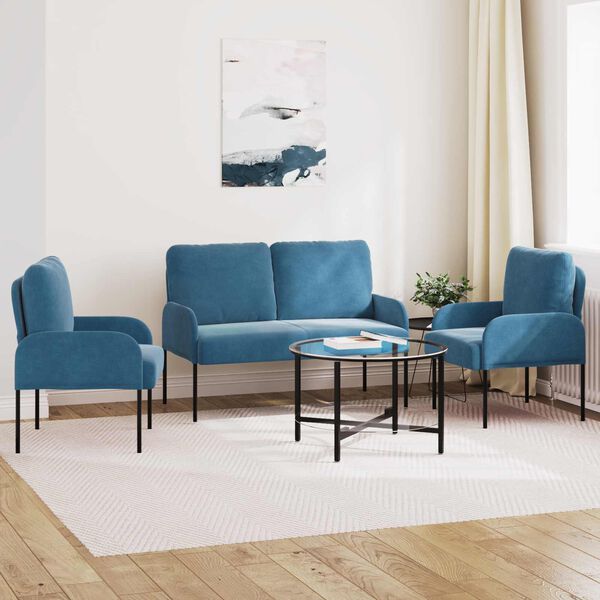 vidaXL &Uuml;lőgarnit&uacute;r&aacute;k p&aacute;rn&aacute;val 3 pcs K&eacute;k 115 x 56 x 80 cm Furn&eacute;r