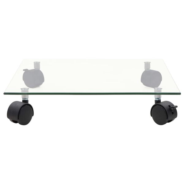 vidaXL 2 db négyszögletű görgős virágalátét edzett üvegből, 35x35 cm