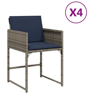 vidaXL 4 db sz&uuml;rke polyrattan kerti sz&eacute;k p&aacute;rn&aacute;val