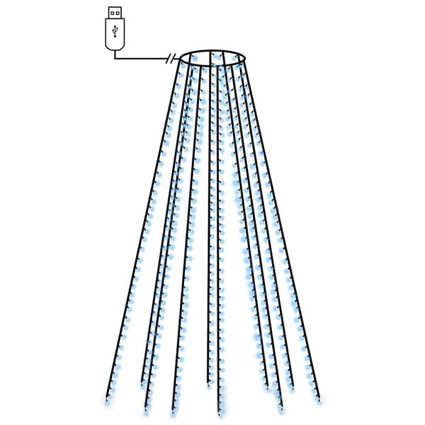 vidaXL kar&aacute;csonyfa-f&eacute;nyh&aacute;l&oacute; 400 k&eacute;k LED-del 400 cm
