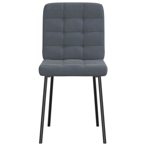 vidaXL 2 db sötétszürke bársony étkezőszék