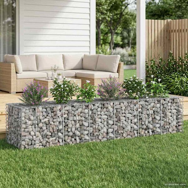 vidaXL Gabion emelt &aacute;gy 2 pcs Ez&uuml;st 260 x 60 x 55 cm Horganyzott ac&eacute;l