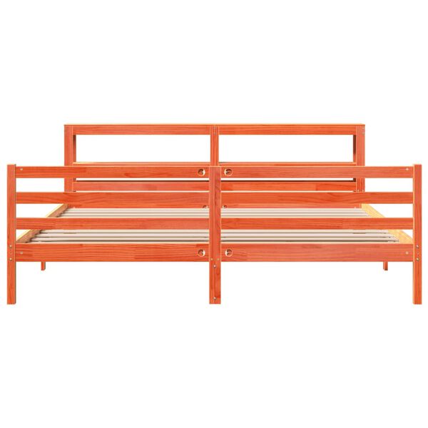 vidaXL viaszbarna t&ouml;m&ouml;r fenyőfa &aacute;gy matrac n&eacute;lk&uuml;l 180 x 200 cm