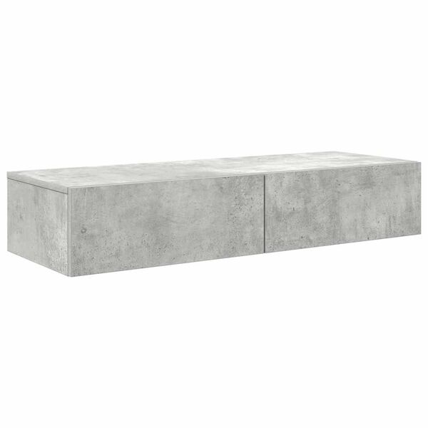 vidaXL Falipolc fi&oacute;kokkal betonsz&uuml;rke 100x36x19 cm műszaki fa