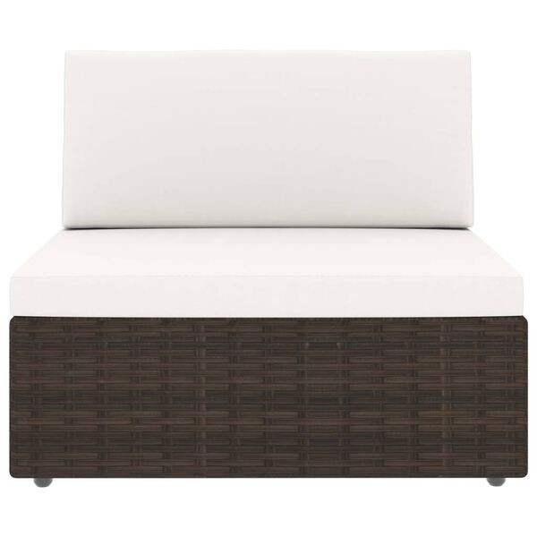 vidaXL 2 szem&eacute;lyes barna elemes polyrattan kanap&eacute;