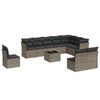 vidaXL 11 r&eacute;szes sz&uuml;rke polyrattan kerti &uuml;lőgarnit&uacute;ra p&aacute;rn&aacute;kkal