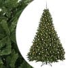 vidaXL Vil&aacute;gos z&ouml;ld műkar&aacute;csonyfa g&ouml;mb&ouml;kkel 270 cm 600 LED Meleg feh&eacute;r