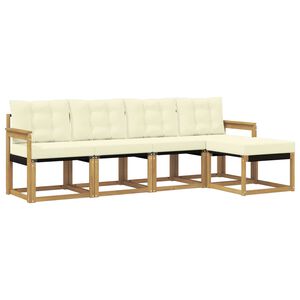 vidaXL K&uuml;lt&eacute;ri kanap&eacute; szett p&aacute;rn&aacute;val 5 pcs Feh&eacute;r &eacute;s Kr&eacute;m sz&iacute;nű