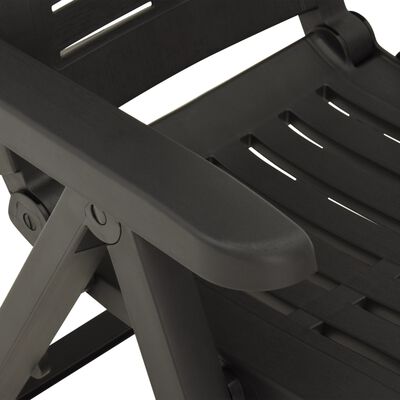 vidaXL 2 db antracitszürke dönthető műanyag kerti szék