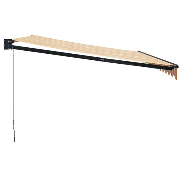 vidaXL s&aacute;rga-feh&eacute;r sz&ouml;vet &eacute;s alum&iacute;nium beh&uacute;zhat&oacute; napellenző 4,5 x 3 m