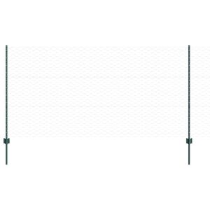 vidaXL Hatsz&ouml;gletű ker&iacute;t&eacute;s oszlopokkal 50 x 1,2 m PVC-bevonatos ac&eacute;l