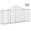 vidaXL 20 db &iacute;ves horganyzott vas gabion kos&aacute;r 200x30x80/100 cm