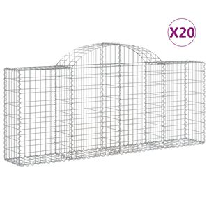 vidaXL 20 db &iacute;ves horganyzott vas gabion kos&aacute;r 200x30x80/100 cm