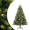 vidaXL Műanyag Hajtogatott Kar&aacute;csonyfa 150 LED-del Z&ouml;ld 120 cm