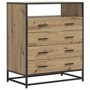 vidaXL Fi&oacute;kos szekr&eacute;ny 4-Fi&oacute;k K&eacute;zműves t&ouml;lgy 70 x 41 x 83,5 cm