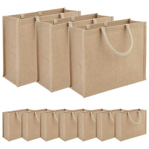 vidaXL Juta t&aacute;sk&aacute;k 10 pcs Term&eacute;szetes 42 x 33 x 19 cm 100% Tossa juta