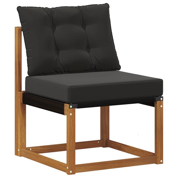 vidaXL K&uuml;lt&eacute;ri kanap&eacute; szett p&aacute;rn&aacute;val 4 pcs Term&eacute;szetes &eacute;s fekete