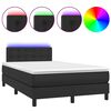 vidaXL fekete műbőr rug&oacute;s &aacute;gy matraccal &eacute;s LED-del 120x200 cm