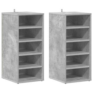 vidaXL 2 db betonsz&uuml;rke szerelt fa cipősszekr&eacute;ny 31,5 x 35 x 70 cm