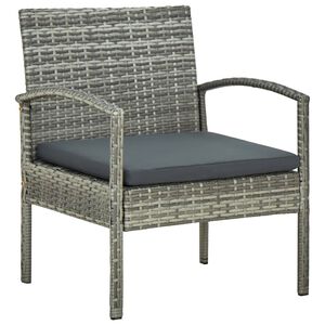 vidaXL sz&uuml;rke polyrattan kerti sz&eacute;k p&aacute;rn&aacute;val